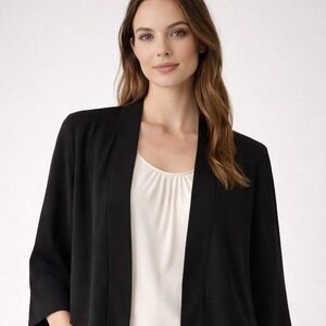 Eileen Fisher System Blazer Black 100% silk women’s Medium PETITE